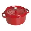 Staub Cocotte 24 Cm, Rund, Kirsebærrød, Støbejern