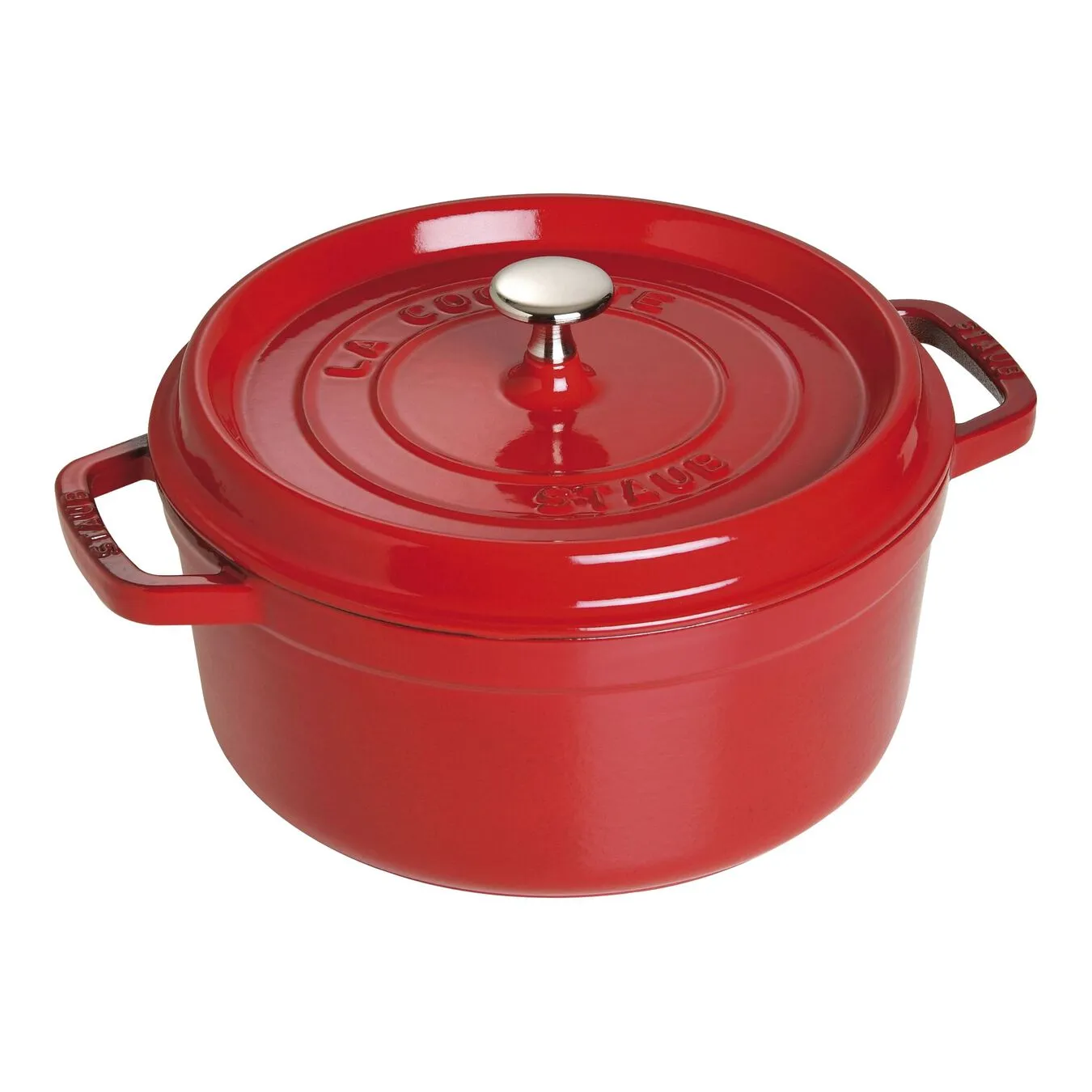 Staub Cocotte 26 Cm, Rund, Kirsebærrød, Støbejern 1 Staub Cocotte 26 Cm, Rund, Kirsebærrød, Støbejern