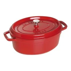 Staub Cocotte 29 Cm, Oval, Kirsebærrød, Støbejern
