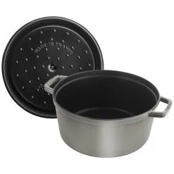 Staub Cocotte 30 Cm, Rund, Grafitgrå, Støbejern -Køkkenudstyr Butik 40509 862 0 000000883