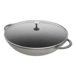 Staub Wok Med Glaslåg 37 Cm, Støbejern