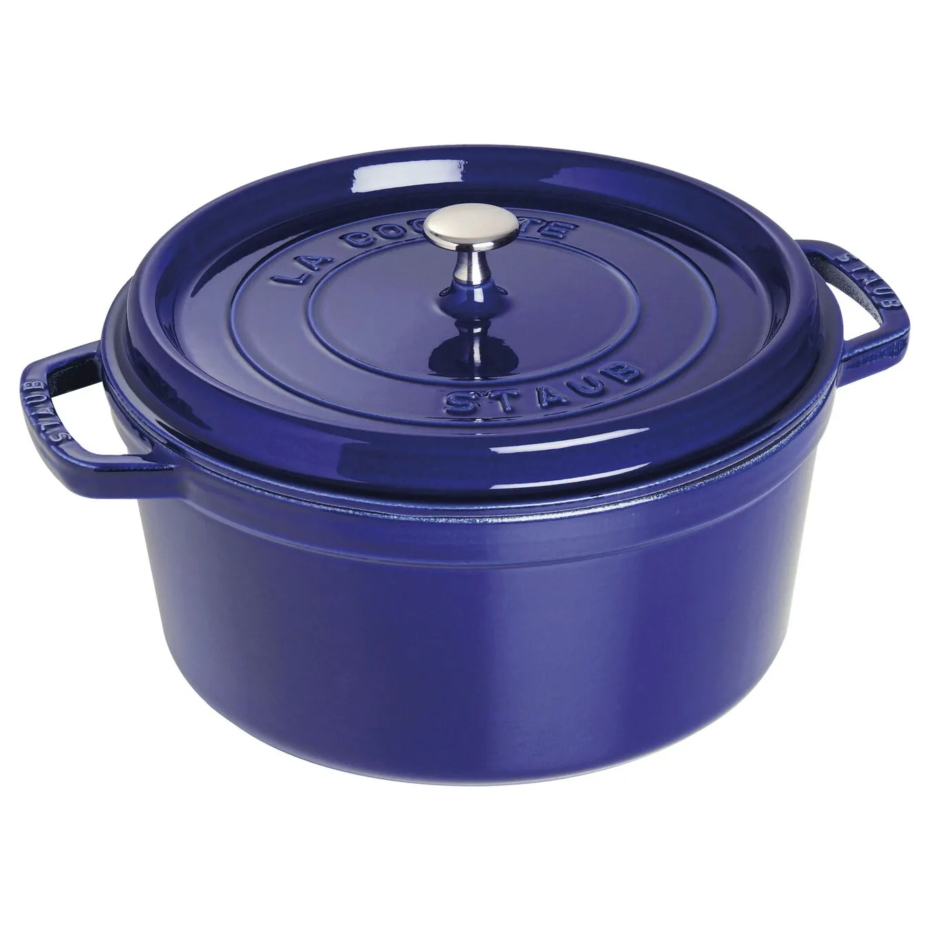 Staub Cocotte 28 Cm, Rund, Mørk-Blå, Støbejern 1 Staub Cocotte 28 Cm, Rund, Mørk-Blå, Støbejern