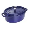 Staub Cocotte 31 Cm, Oval, Mørk-Blå, Støbejern