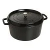 Staub Cocotte 34 Cm, Rund, Sort, Støbejern