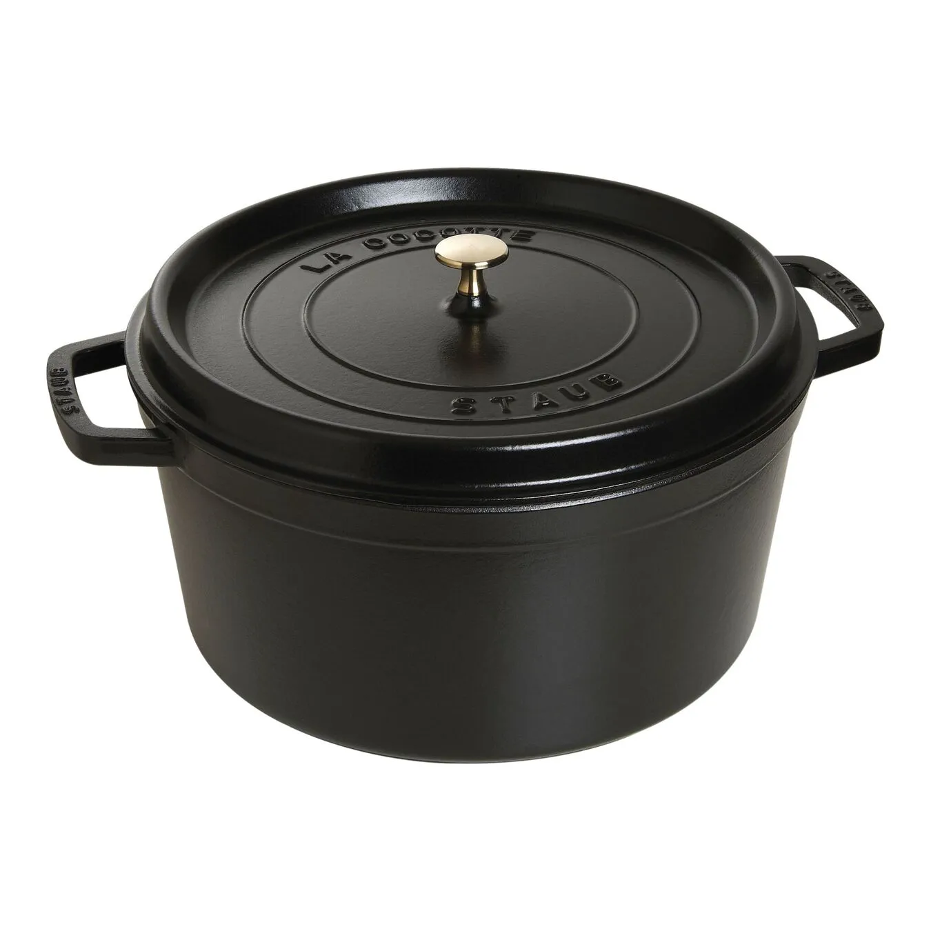 Staub Cocotte 34 Cm, Rund, Sort, Støbejern 1 Staub Cocotte 34 Cm, Rund, Sort, Støbejern