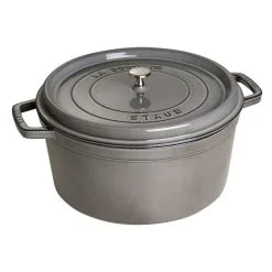 Staub Cocotte 30 Cm, Rund, Grafitgrå, Støbejern