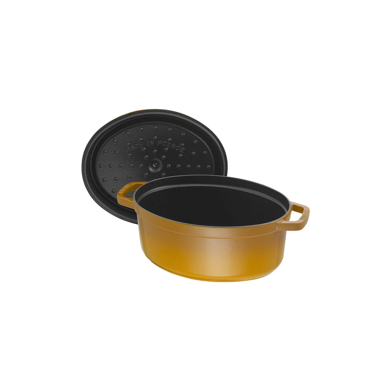 Staub Cocotte 31 Cm, Oval, Sennep, Støbejern 5 Staub Cocotte 31 Cm, Oval, Sennep, Støbejern - Billede 5