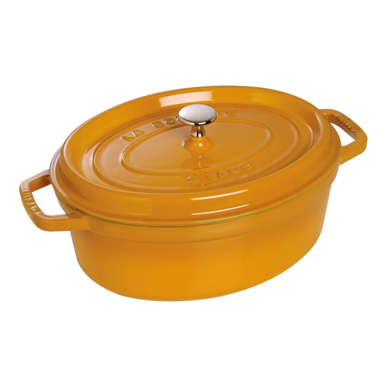 Staub Cocotte 29 Cm, Oval, Sennep, Støbejern 1 Staub Cocotte 29 Cm, Oval, Sennep, Støbejern
