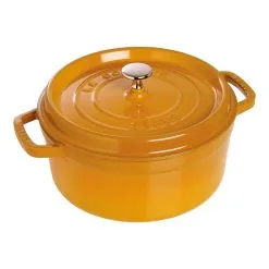 Staub Cocotte 28 Cm, Rund, Sennep, Støbejern