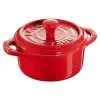 Staub Mini Cocotte 10 Cm, Rund, Kirsebærrød, Keramisk