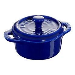 Staub Mini Cocotte 10 Cm, Rund, Mørk-Blå, Keramisk