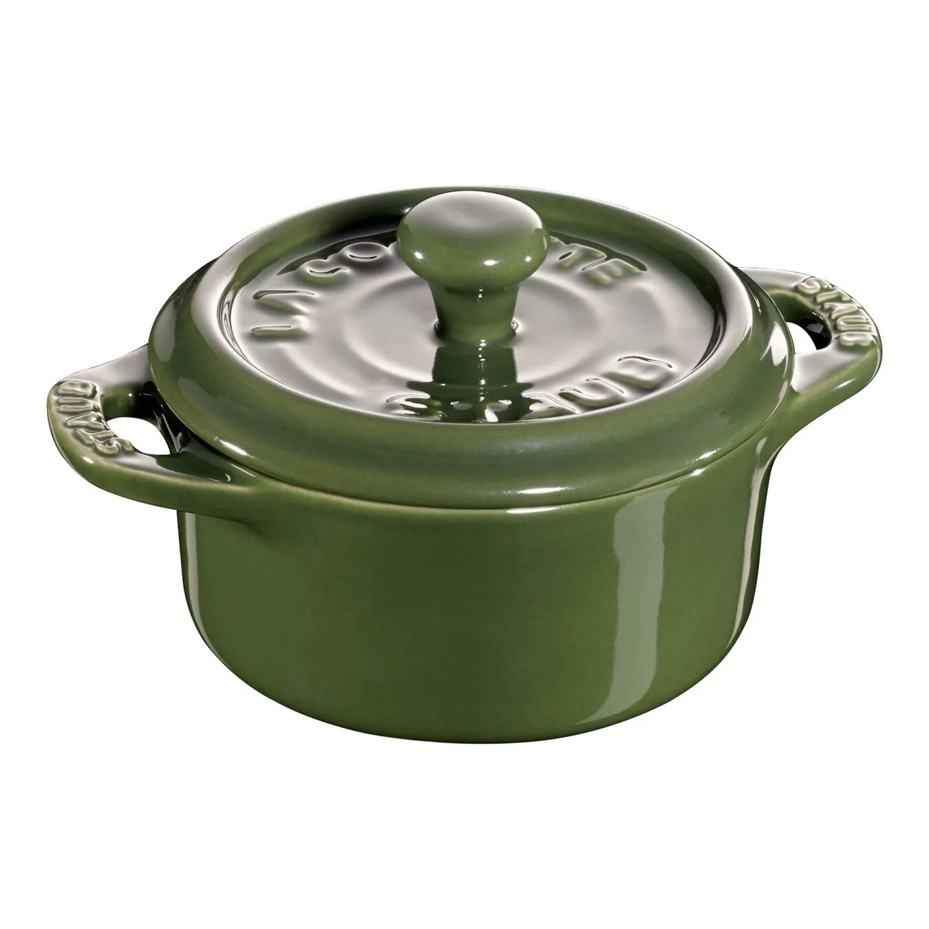 Staub Mini Cocotte 10 Cm, Rund, Basilikum-Grøn, Keramisk 1 Staub Mini Cocotte 10 Cm, Rund, Basilikum-Grøn, Keramisk
