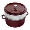 Staub Cocotte Med Dampindsats 26 Cm, Rund, Grenadine, Støbejern