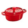 Staub Mini Cocotte 10 Cm, Oval, Kirsebærrød, Keramisk