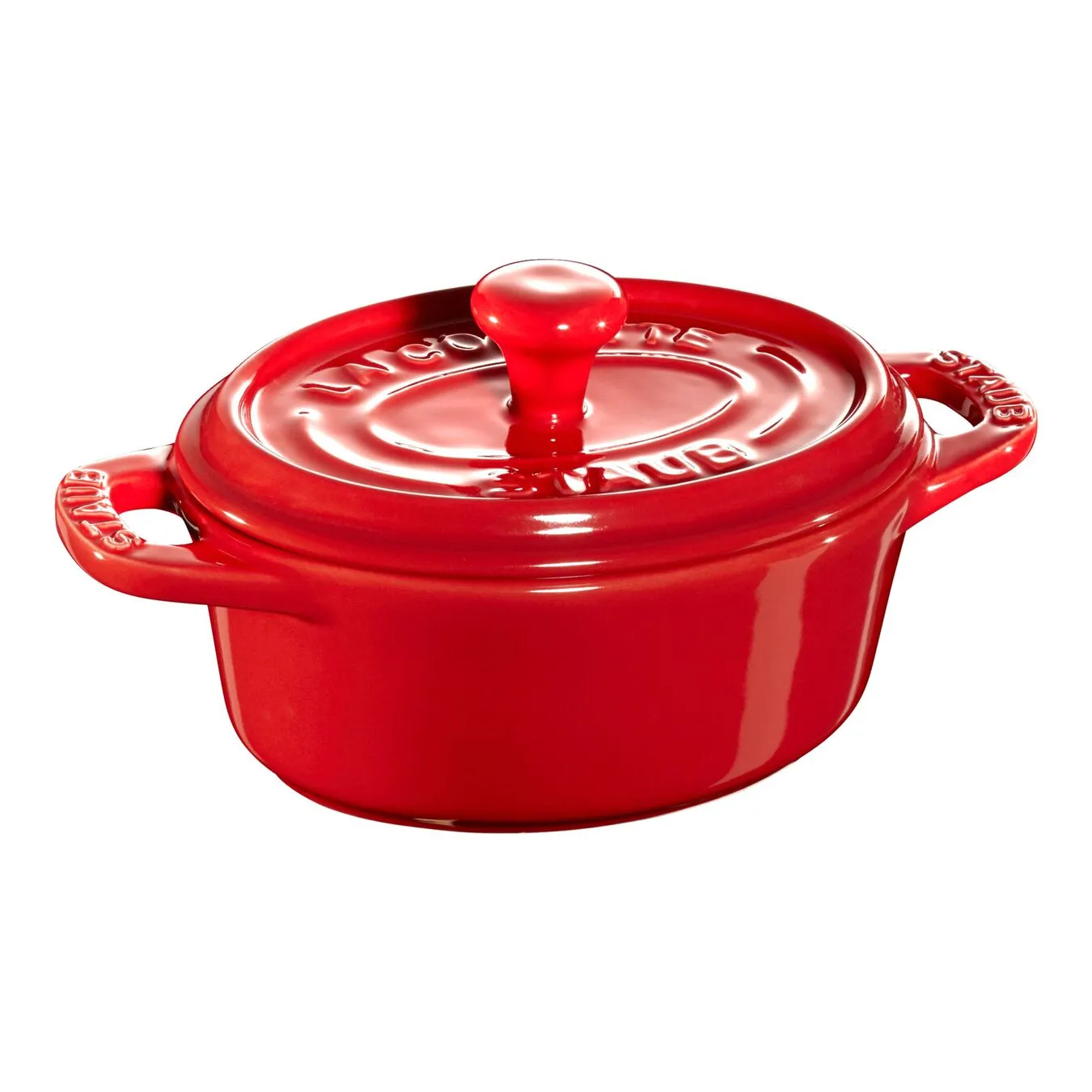 Staub Mini Cocotte 10 Cm, Oval, Kirsebærrød, Keramisk 1 Staub Mini Cocotte 10 Cm, Oval, Kirsebærrød, Keramisk