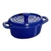 Staub Mini Cocotte 10 Cm, Oval, Mørk-Blå, Keramisk
