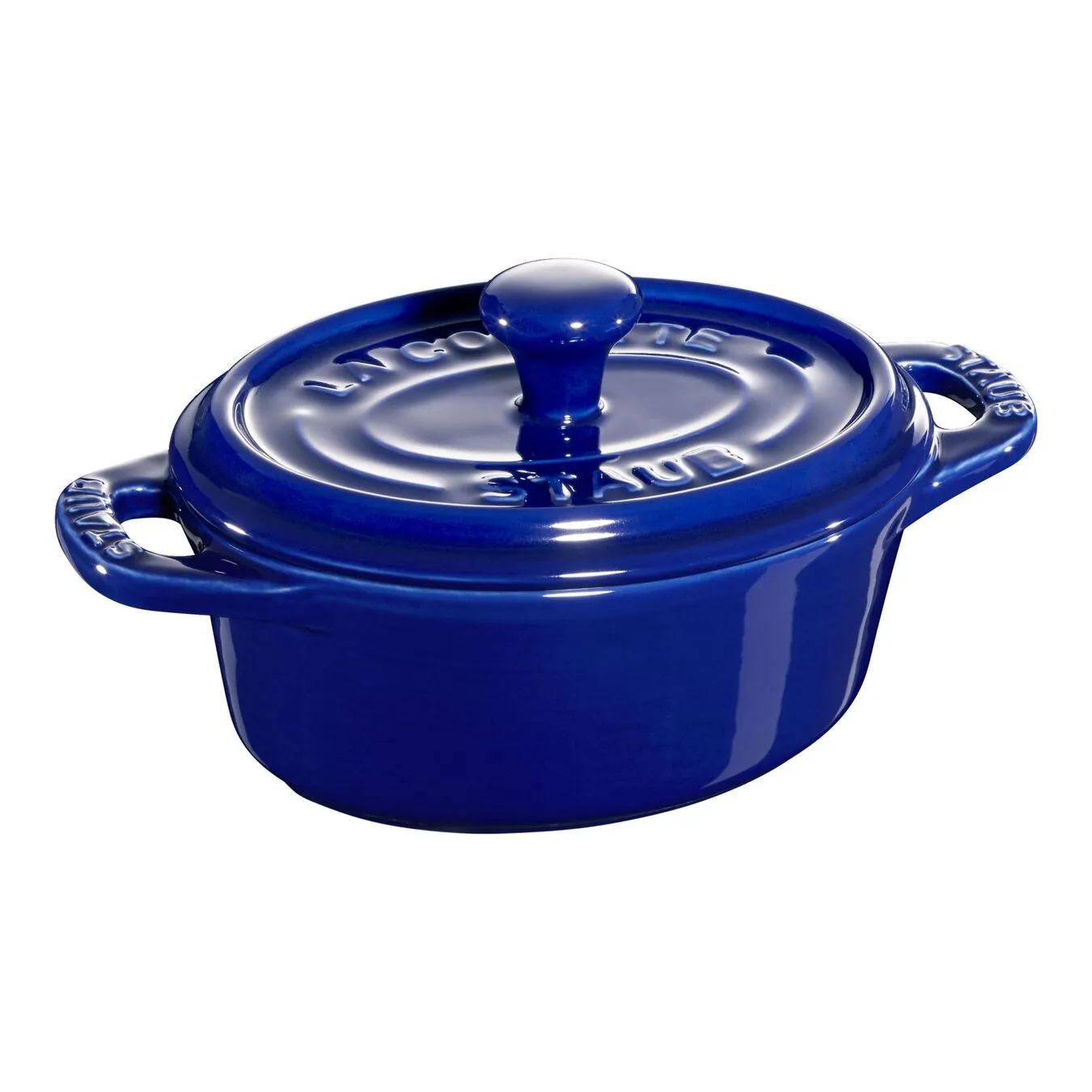 Staub Mini Cocotte 10 Cm, Oval, Mørk-Blå, Keramisk 1 Staub Mini Cocotte 10 Cm, Oval, Mørk-Blå, Keramisk