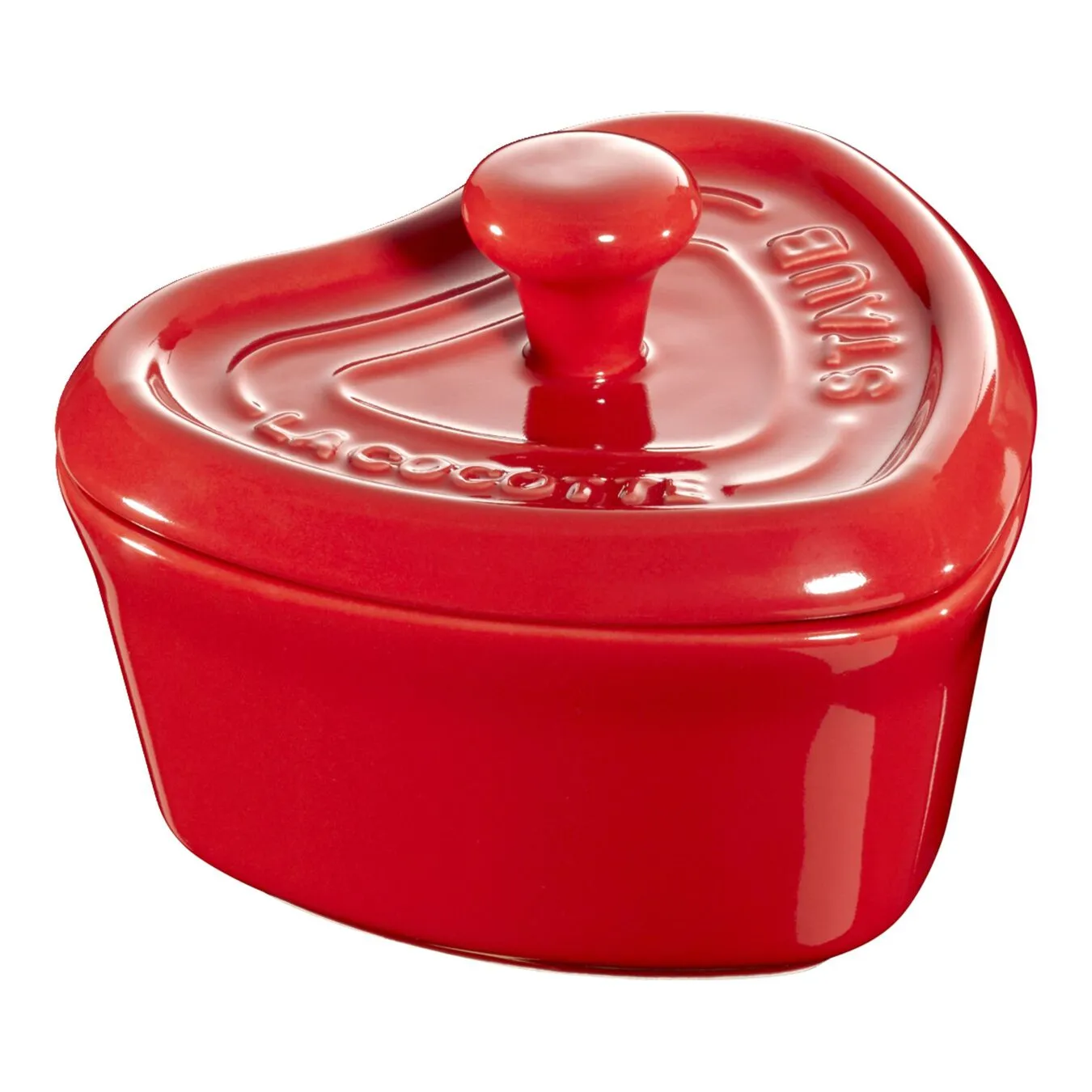 Staub Mini Cocotte 9 Cm, Hjerte, Kirsebærrød, Keramisk 1 Staub Mini Cocotte 9 Cm, Hjerte, Kirsebærrød, Keramisk