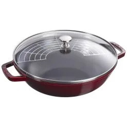 Staub Wok Med Glaslåg 30 Cm, Støbejern