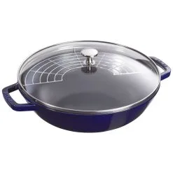 Staub Wok Med Glaslåg 30 Cm, Støbejern