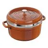 Staub Cocotte Med Dampindsats 26 Cm, Rund, Kanel, Støbejern