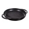 Staub Pure Grill 23 Cm, Rund, Sort, Støbejern