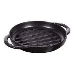 Staub Pure Grill 23 Cm, Rund, Sort, Støbejern