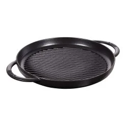 Staub Pure Grill 30 Cm, Rund, Sort, Støbejern