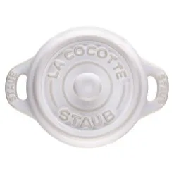 Staub Mini Cocotte 10 Cm, Rund, Elfenben-Hvid, Keramisk -Køkkenudstyr Butik 40511 997 0 1