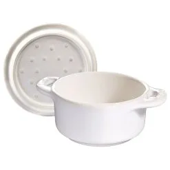 Staub Mini Cocotte 10 Cm, Rund, Elfenben-Hvid, Keramisk -Køkkenudstyr Butik 40511 997 0 3