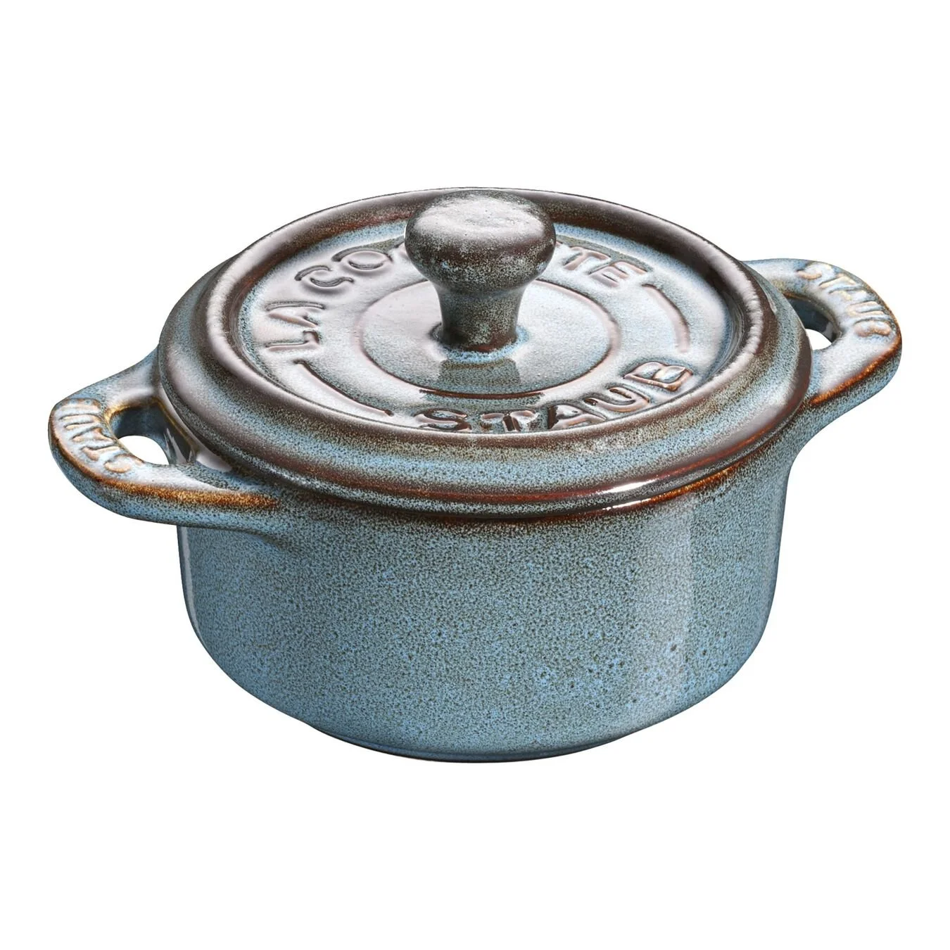 Staub Mini Cocotte 10 Cm, Rund, Antikturkis, Keramisk 1 Staub Mini Cocotte 10 Cm, Rund, Antikturkis, Keramisk