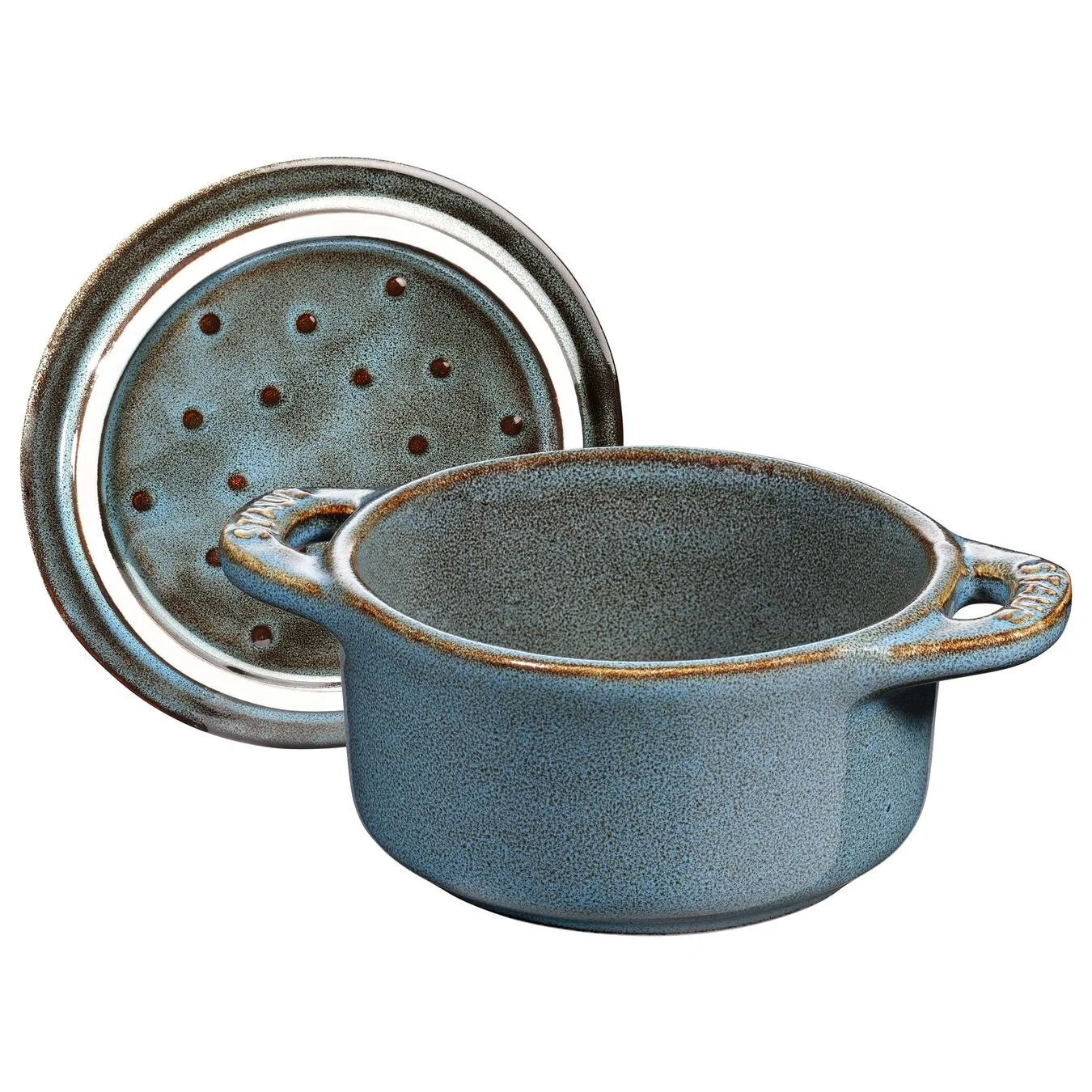 Staub Mini Cocotte 10 Cm, Rund, Antikturkis, Keramisk 2 Staub Mini Cocotte 10 Cm, Rund, Antikturkis, Keramisk - Billede 2