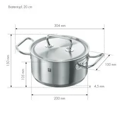 Zwilling Gryde 20 Cm, 18/10 Rustfrit Stål -Køkkenudstyr Butik 40912 200 0 3