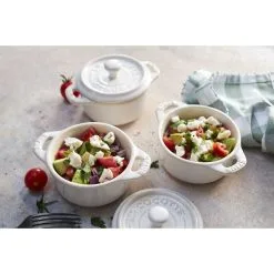 Staub Cocotte Sæt 4-dele, Rund, Elfenben-Hvid, Keramisk -Køkkenudstyr Butik 424421841