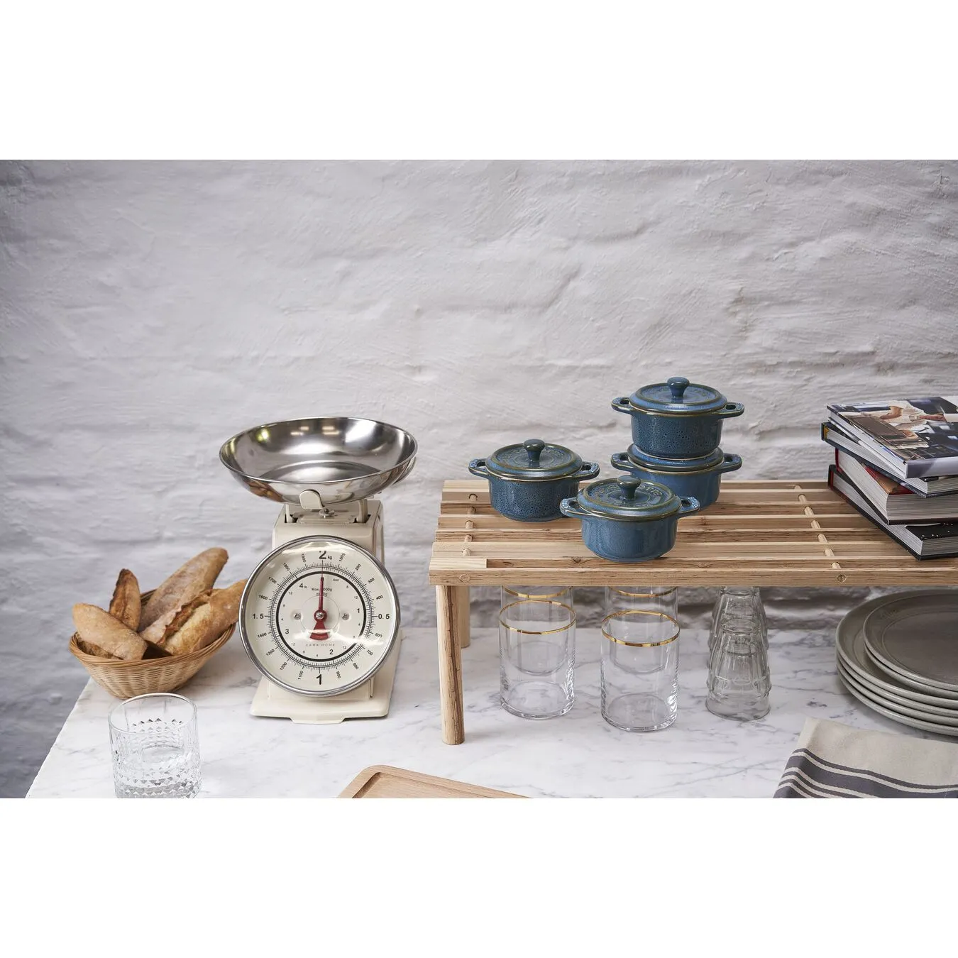 Staub Cocotte Sæt 4-dele, Rund, Antikturkis, Keramisk 2 Staub Cocotte Sæt 4-dele, Rund, Antikturkis, Keramisk - Billede 2