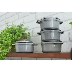 Staub Cocotte 16 Cm, Rund, Grafitgrå, Støbejern -Køkkenudstyr Butik 750032233 1