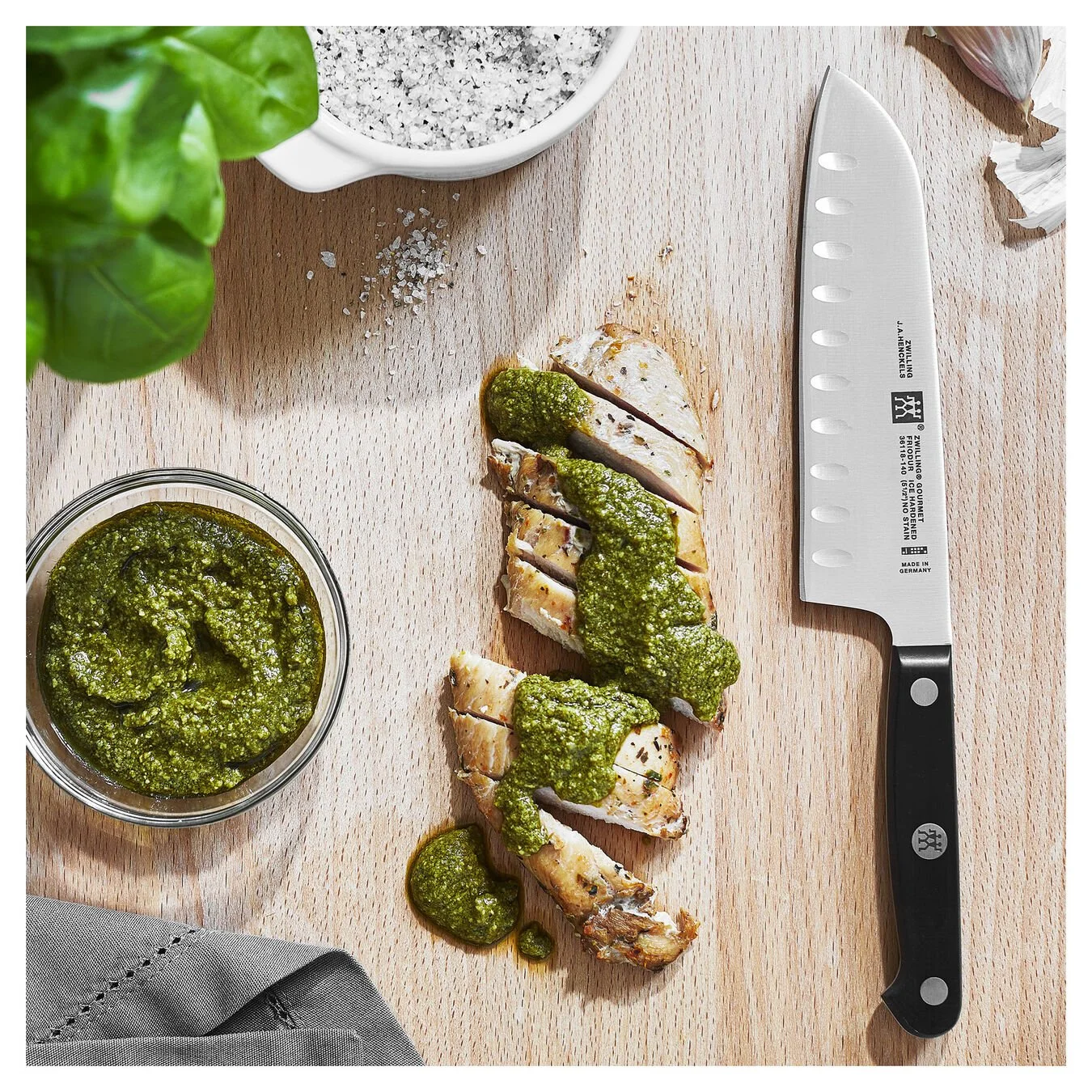 Zwilling Santokukniv 14 Cm, Grantonskær 2 Zwilling Santokukniv 14 Cm, Grantonskær - Billede 2