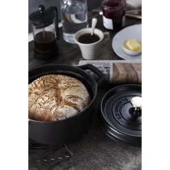 Staub Cocotte 22 Cm, Rund, Sort, Støbejern -Køkkenudstyr Butik 750033064
